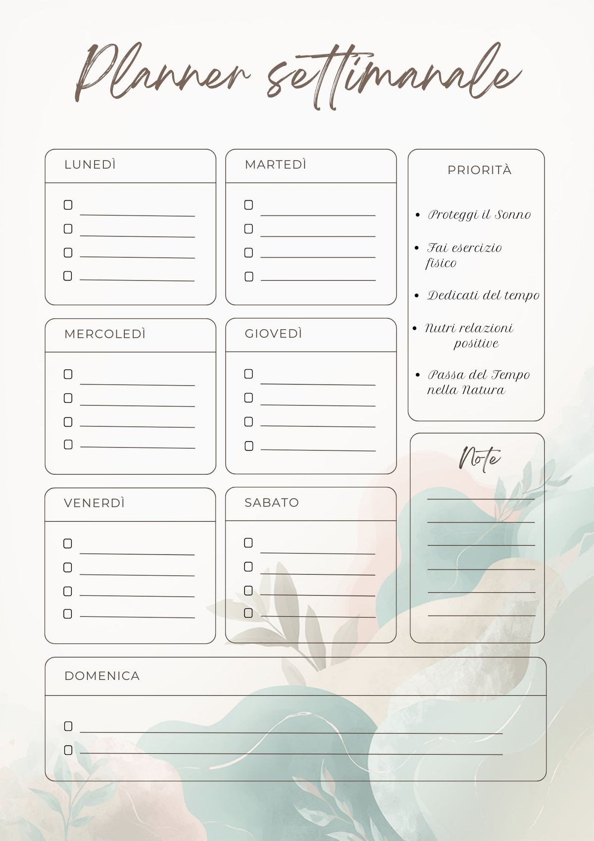 Planner Settimanale Digitale